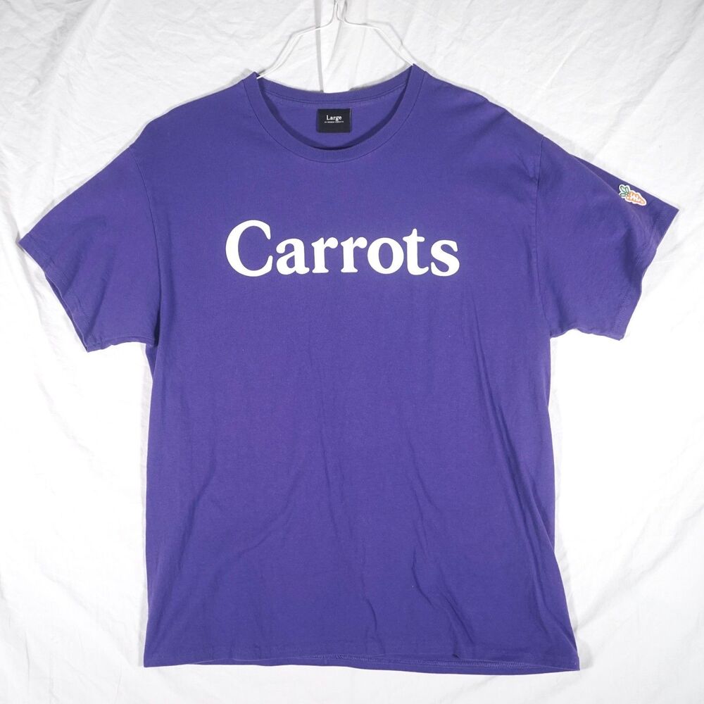Anwar Carrots Word Mark T-Shirt Spell Out Logo Purple Mens Large